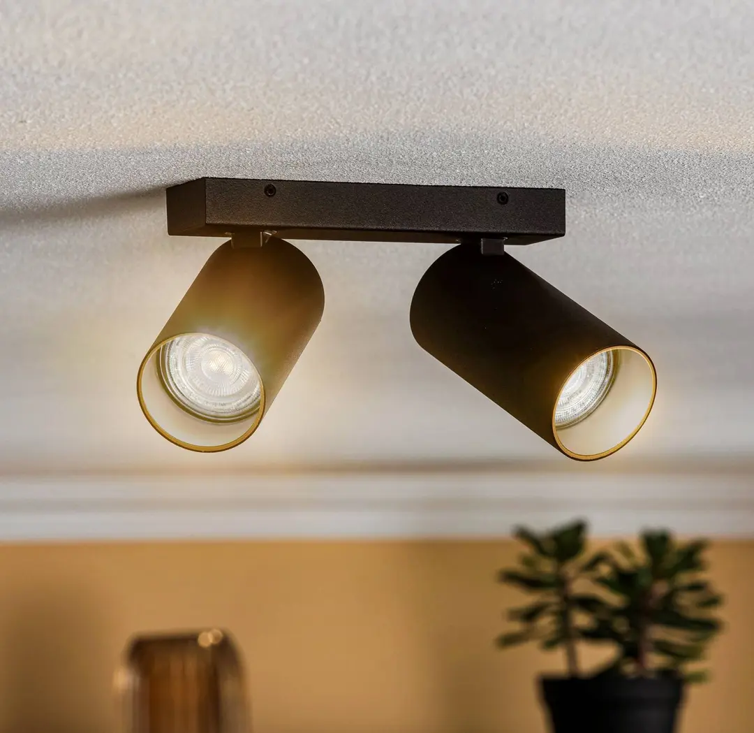 Nowodvorski Lighting Deckenstrahler Mono II schwarz/innen gold 2-fl.
