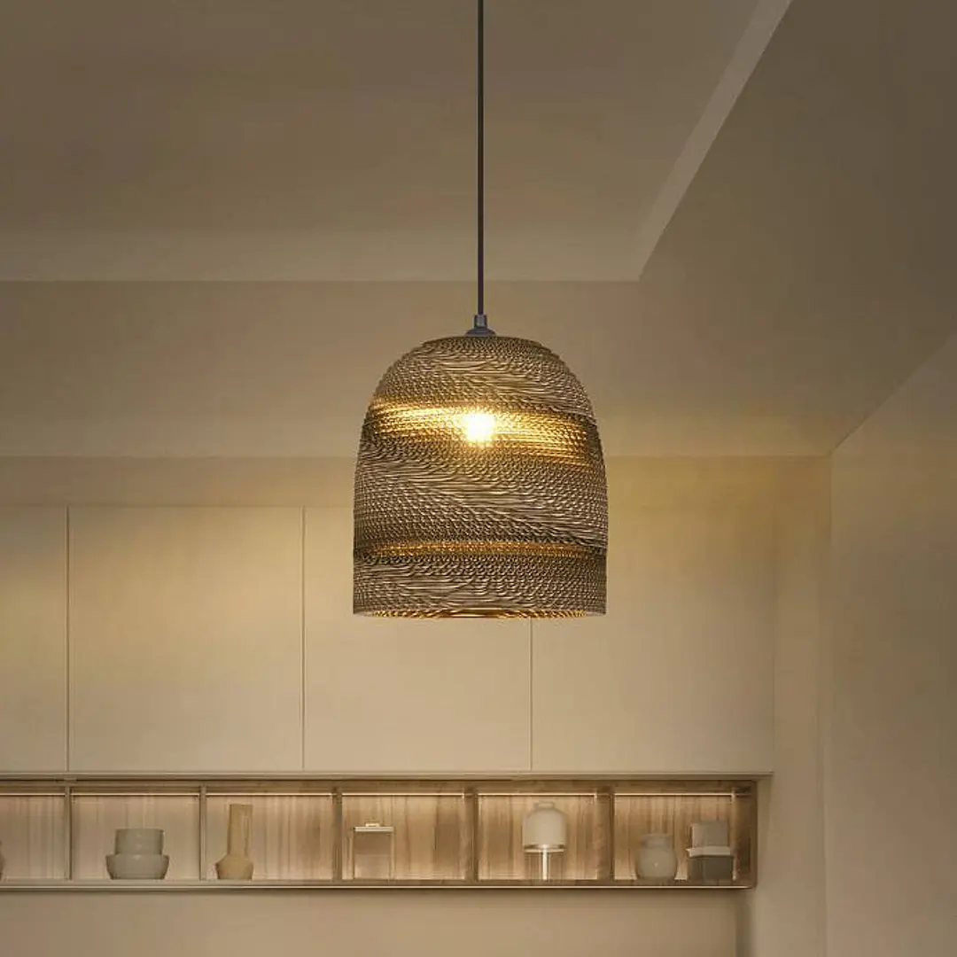 LEDVANCE Hängeleuchte Ball Bell, Ø 26 cm, braun, Wellpappe