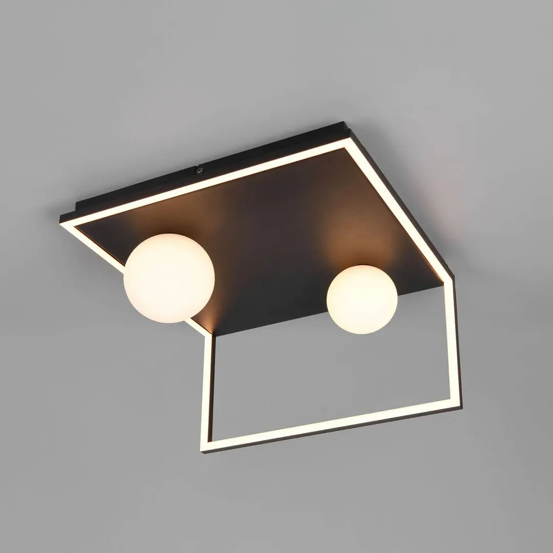 Trio Lighting LED-Deckenleuchte Arola, schwarz matt, Breite 37 cm, Metall
