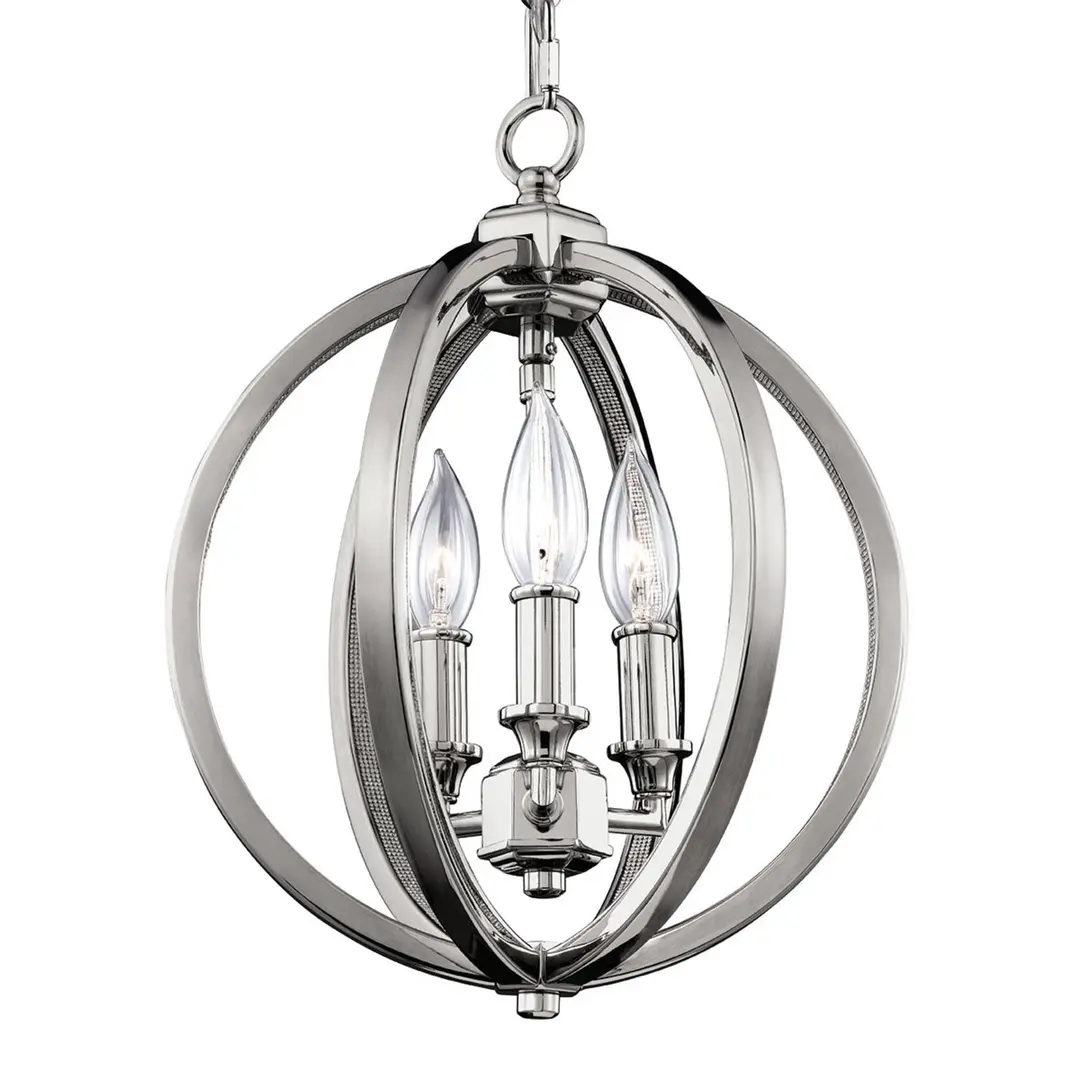 FEISS Wirkungsvolle Hängelampe Corinne in Nickel poliert