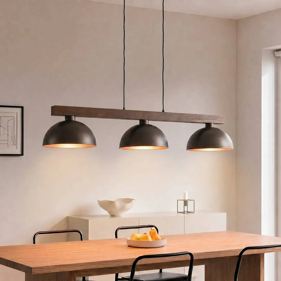 TK Lighting Hängeleuchte Oslo, braun, 3-flammig, 118 cm lang, E27