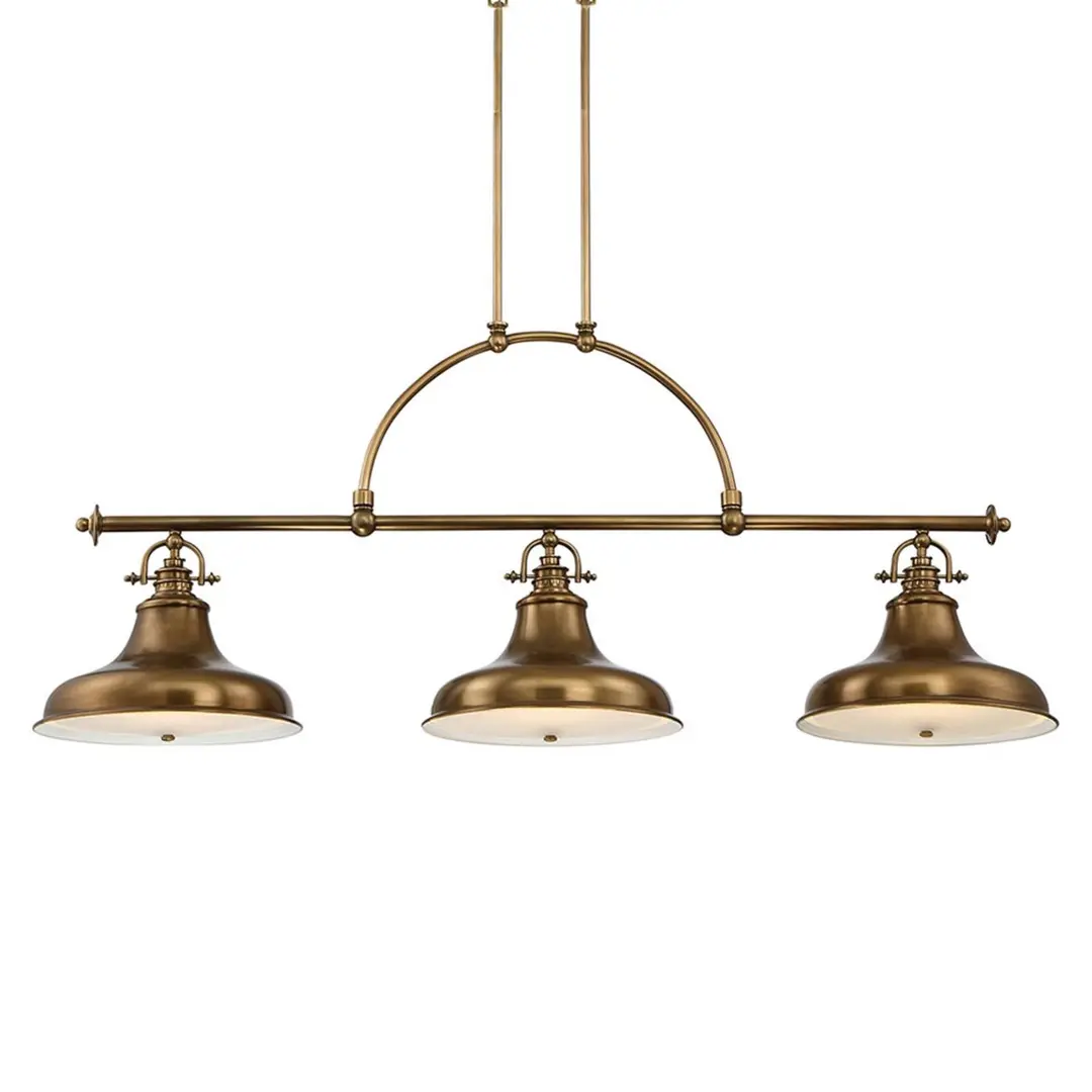 QUOIZEL Hängeleuchte Emery 3-flg. messing