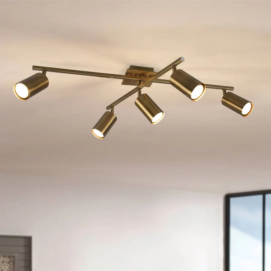 Trio Lighting Deckenstrahler Marley, altmessing, 5-flammig