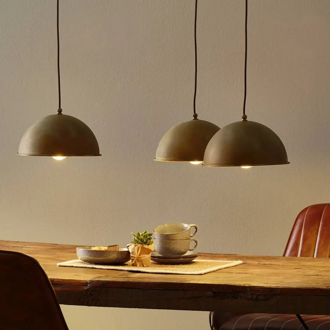 Moretti Luce Hängelampe Circle 3248.3L, 3-flg. messing antik