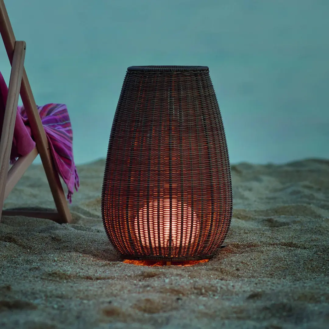Bover LED-Terrassenleuchte Amphora, 77 cm, grafitbraun/braun
