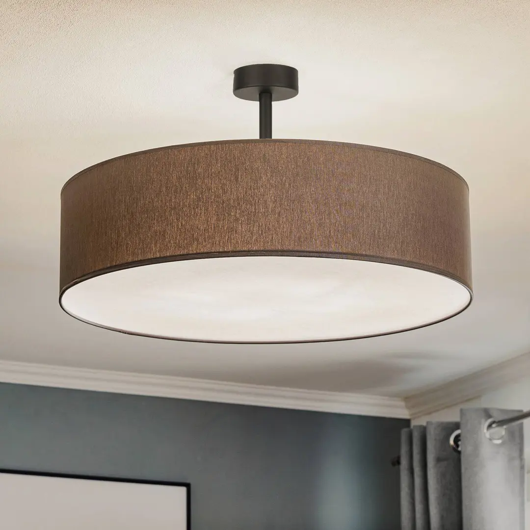 TK Lighting Deckenleuchte Rondo mit Abstand, grau Ø 60cm