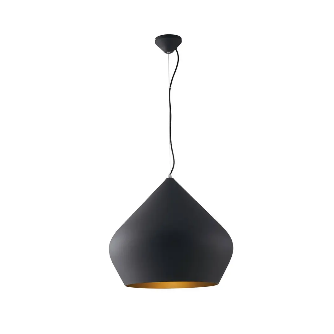 Luce Ambiente Design Hängelampe Tholos, schwarz/goldfarben, Ø 52 cm, Metall