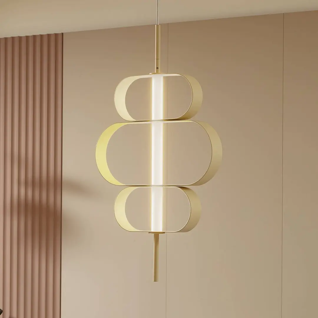 Lucande LED-Hängeleuchte Audrina, beige, Metall, dimmbar