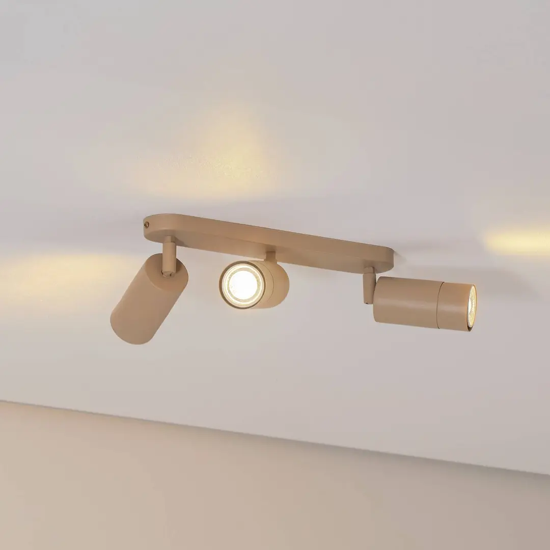Luminex Deckenstrahler Link, beige, Länge 33 cm, 3-flg.