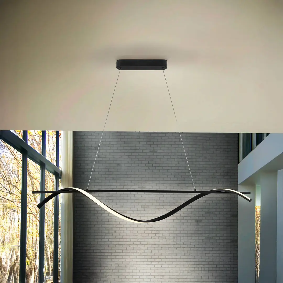 Schuller Valencia LED-Hängeleuchte Boa, schwarz matt, Metall