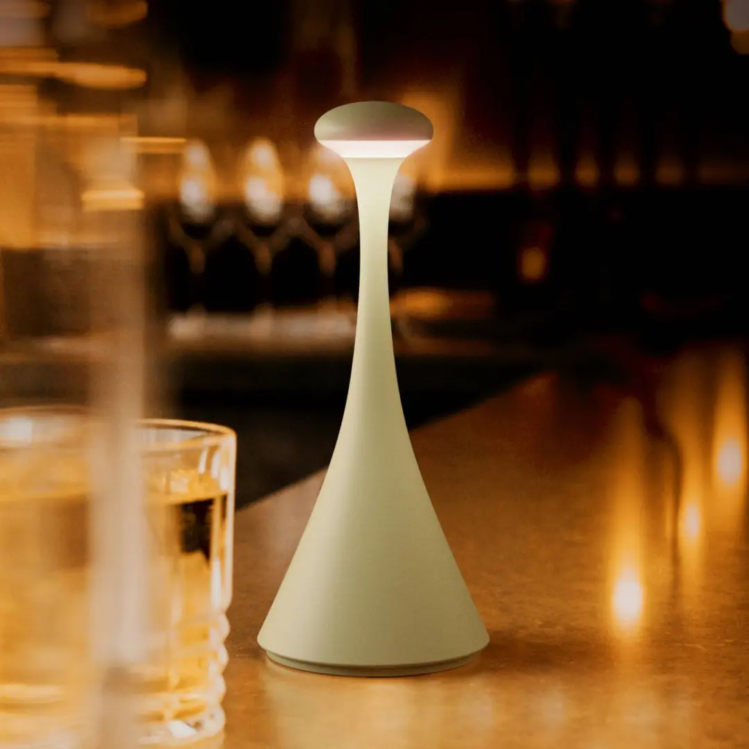 Sigor LED-Akkutischleuchte Nudrop mini, salbeigrün, IP54, dimmbar