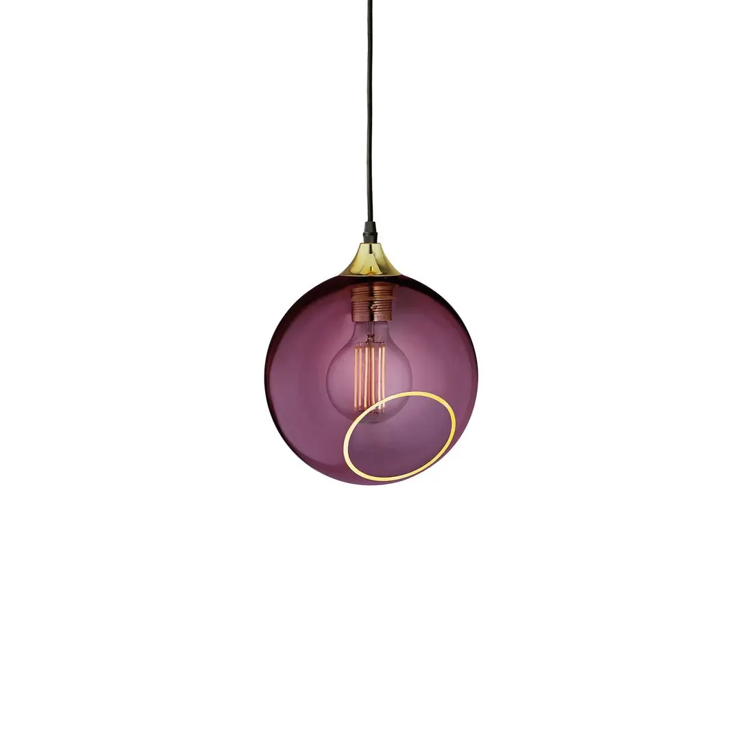 Design By Us Hängeleuchte Ballroom, lila, Ø 20 cm, Glas