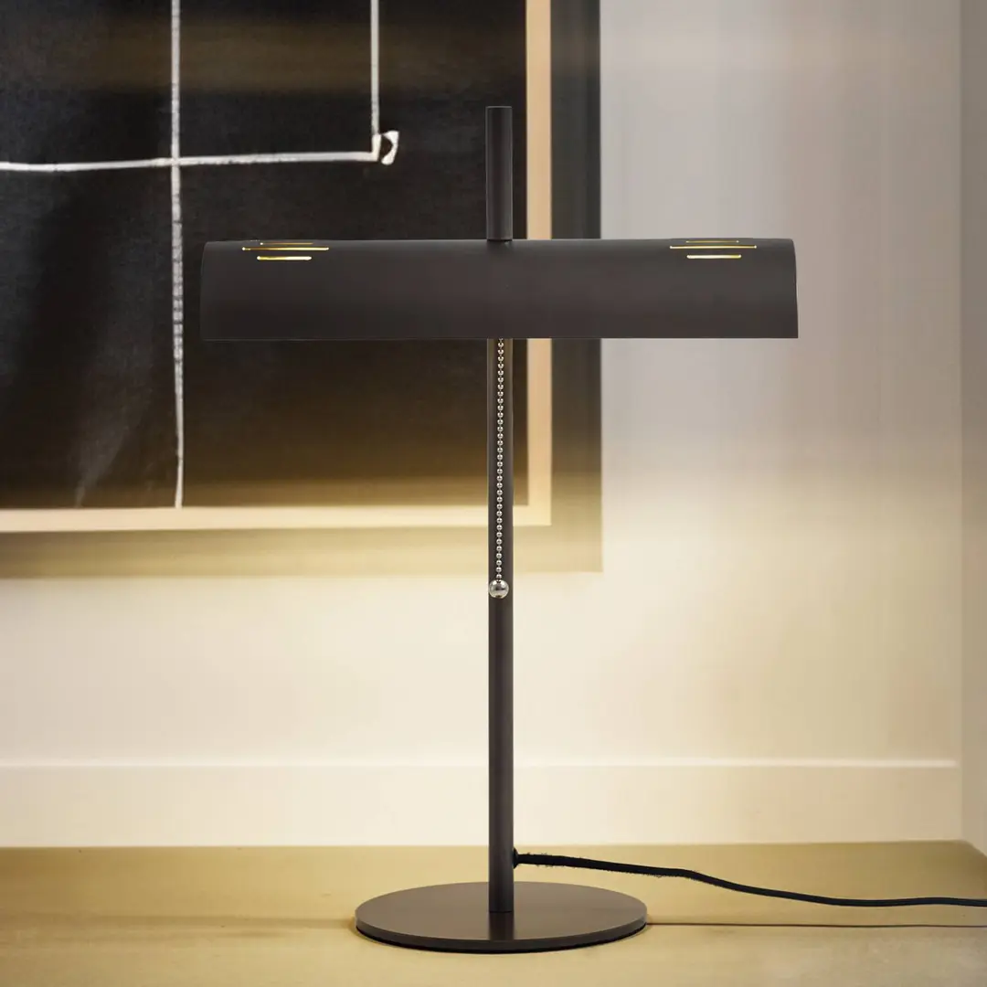 Lucande Bankerlampe Nysira, modern, grau metallic, 2-flg.