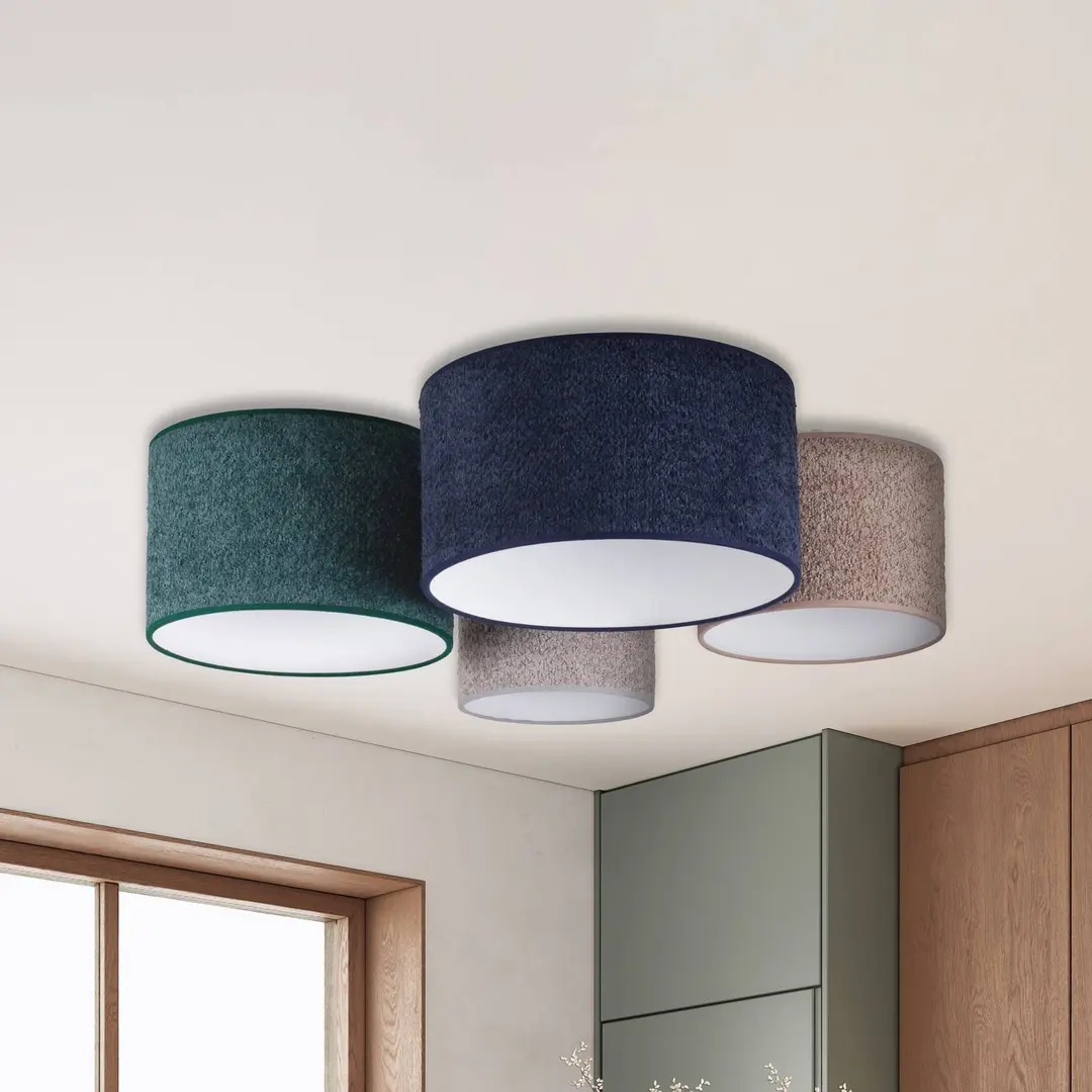 Duolla Deckenleuchte Boucle, blau/grün/cappuccino/grau, 75 cm