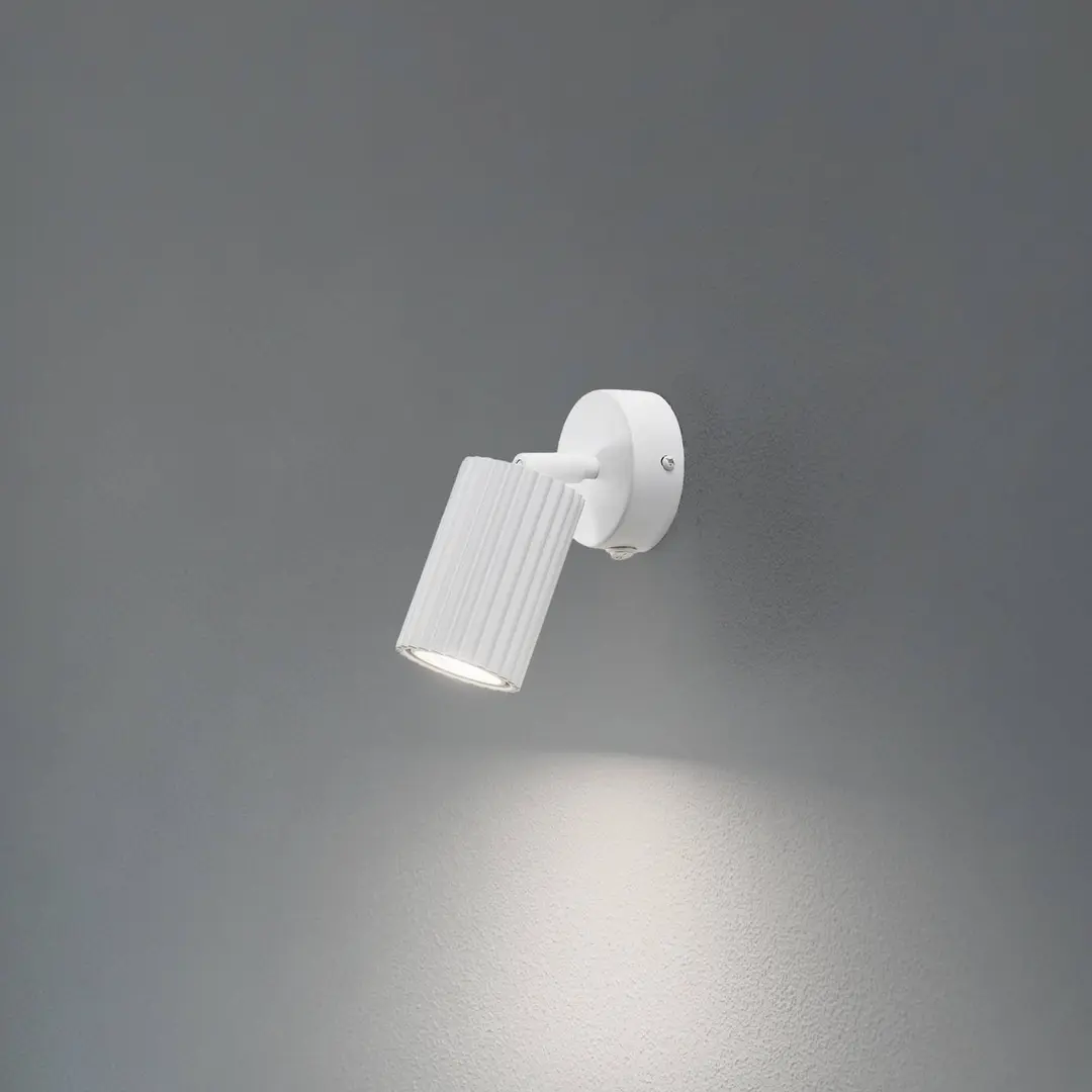 SOLLUX LIGHTING Wandstrahler Karbon, weiß, Ausladung 16 cm, Schalter, Alu
