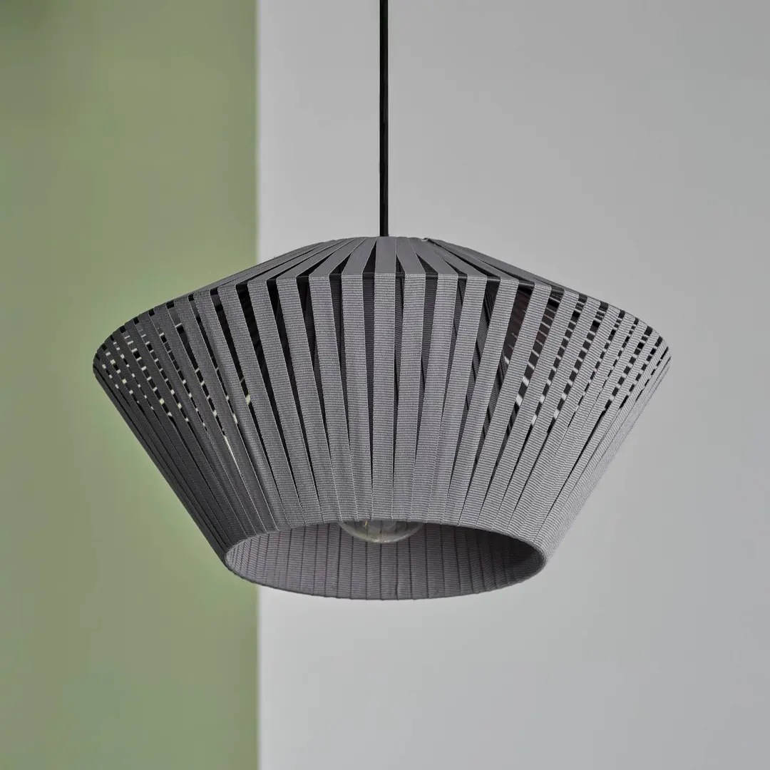 OSRAM Hängelampe Decor Stripes Ø 30,5 cm, grau, Textil, E27