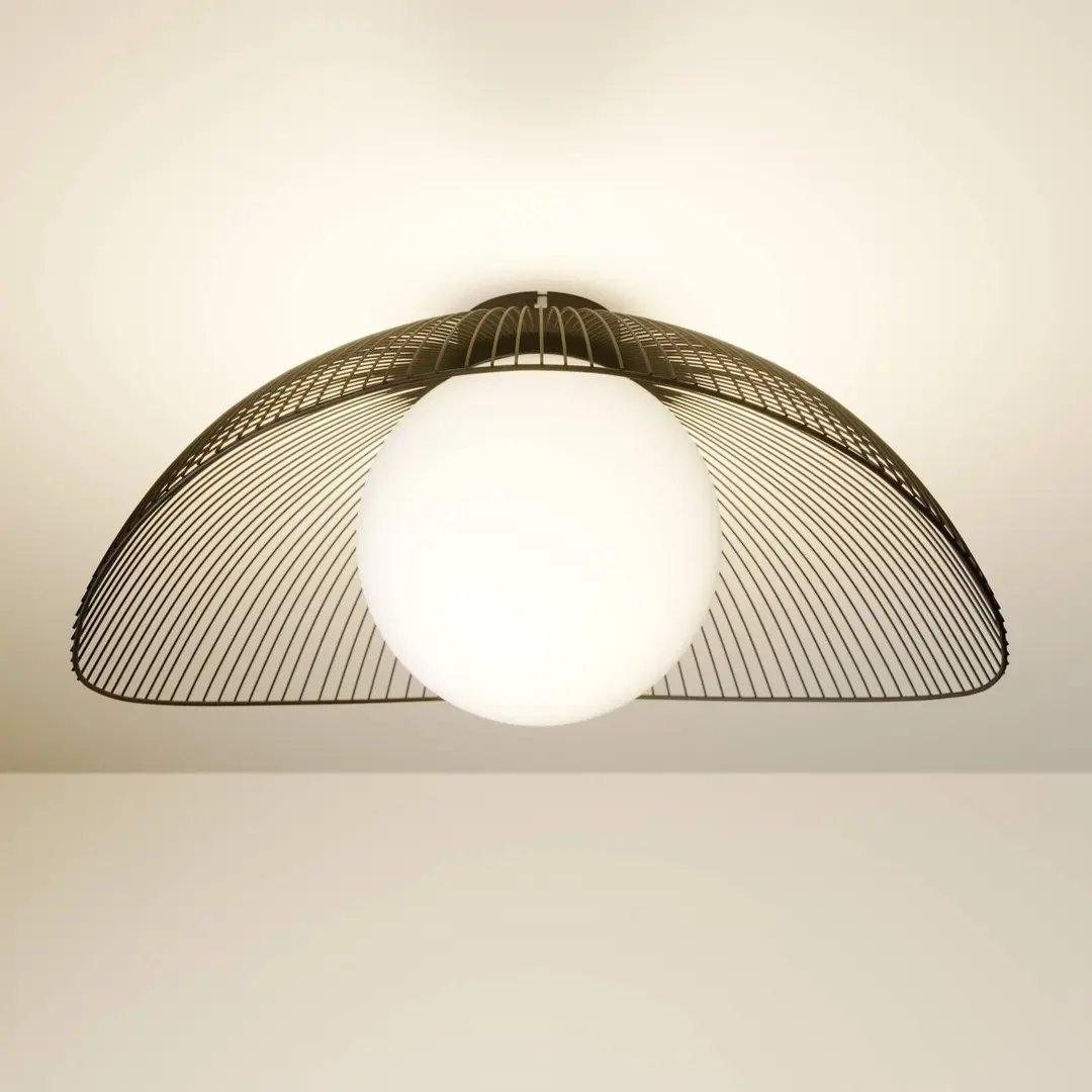 Lindby Deckenlampe Fabronia, schwarz/weiß, Glas, Kugel, E27