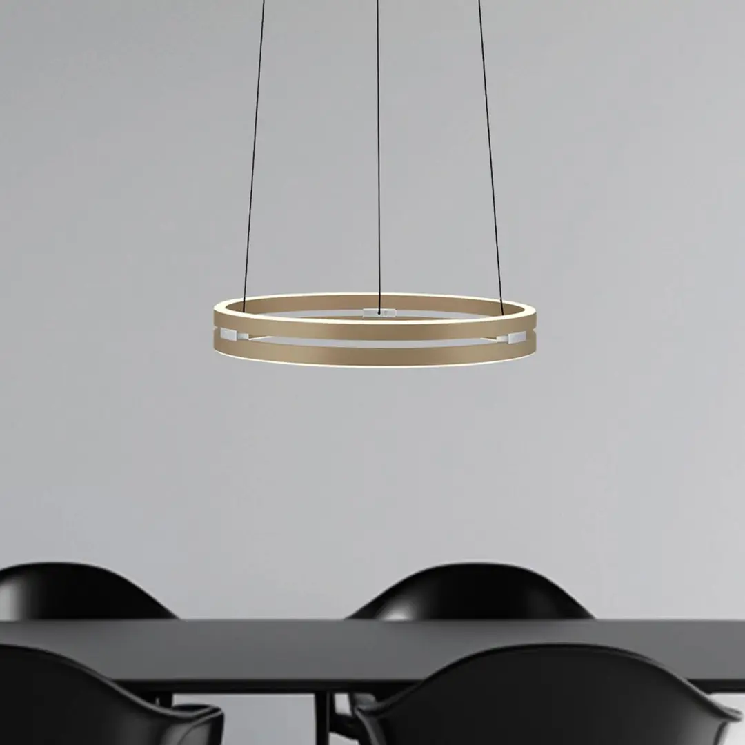 Pure LED-Hängeleuchte PURE E-Loop, bronze, Ø 50 cm, Aluminium CCT
