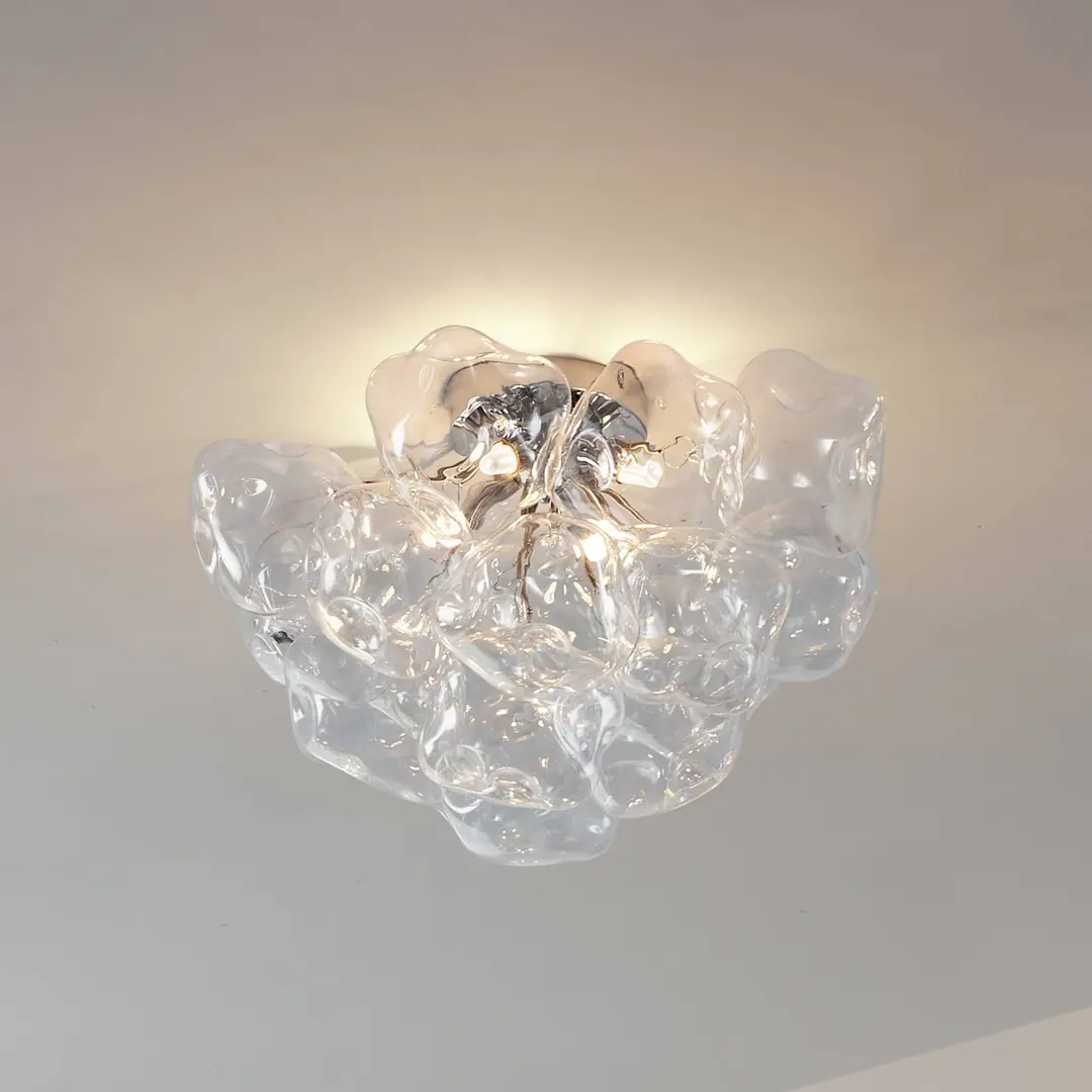 Lucande Deckenleuchte Diborah, klar, Ø 49 cm, Glas, G9
