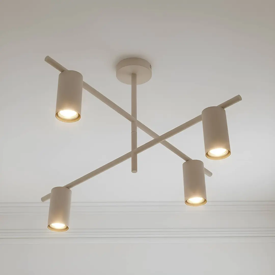 Lindby Deckenleuchte Marilou, beige, 4-flammig, Ø 70 cm