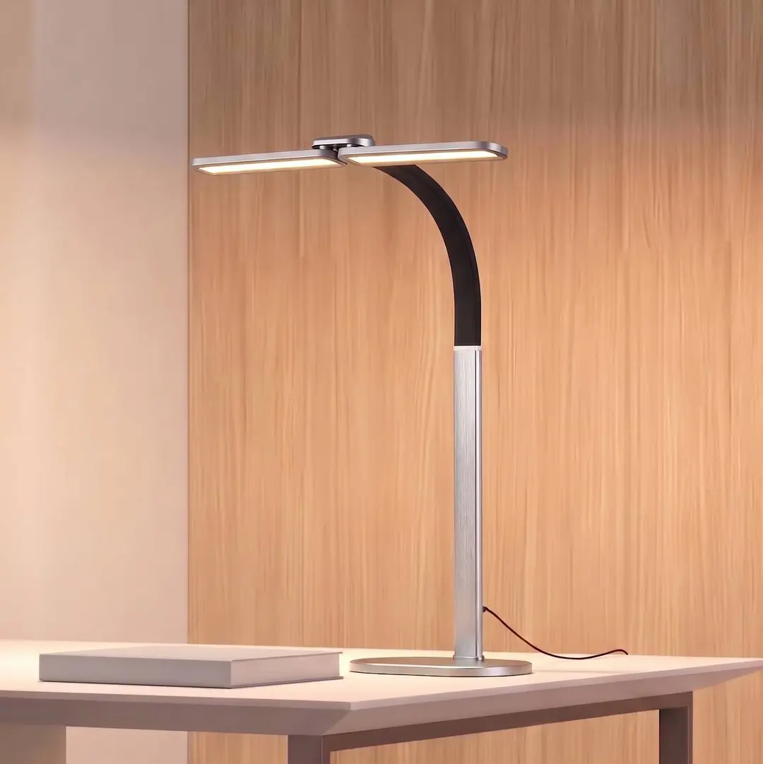 Arcchio LED-Schreibtischleuchte Fynnon, grau, CCT, dimmbar