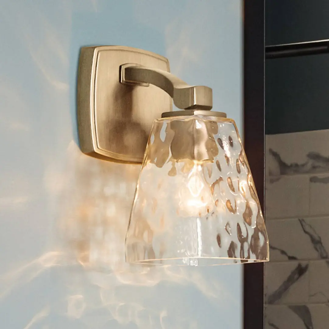 KICHLER Wandlampe Marant, hellbronze/klar, Höhe 24 cm, IP44, G9-LED