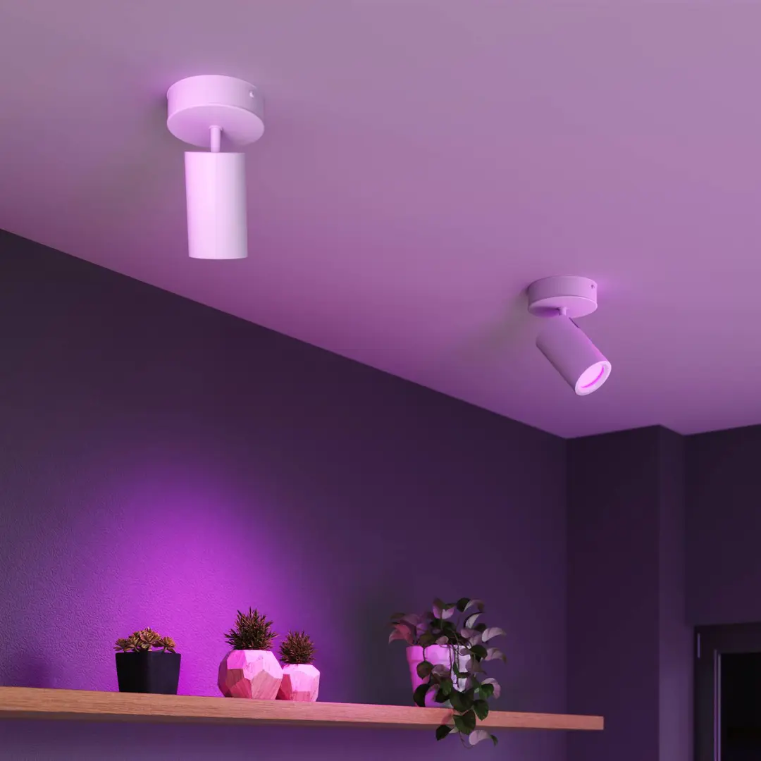Calex Smart Deckenspot, weiß, Ø 10 cm, 1-flg., GU10-LED RGBW