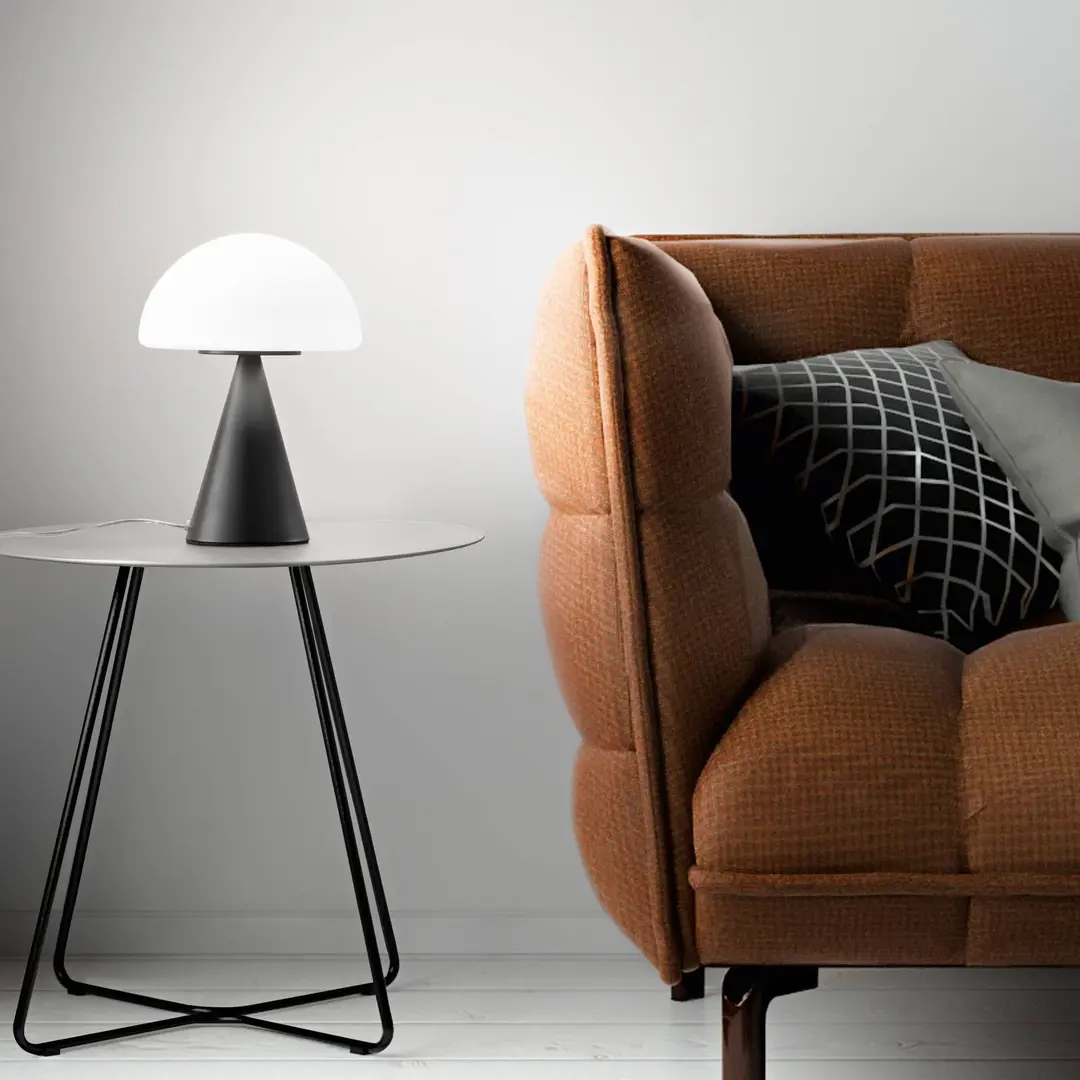 Fabas Luce LED-Tischlampe Blip, schwarz/weiß, Glas, CCT, Touchdimmer