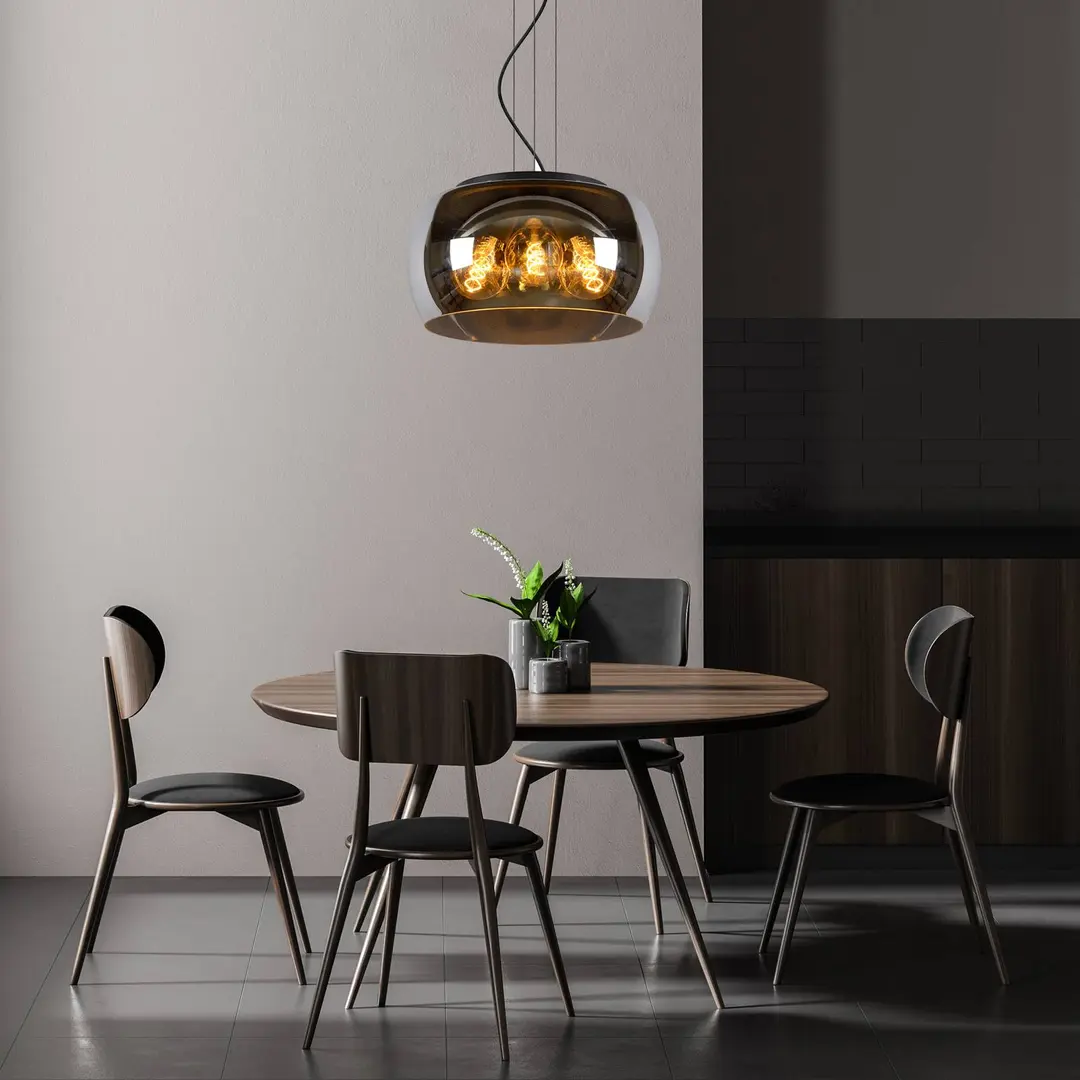 Lucide Hängeleuchte Olivia mit Rauchglasschirm Ø 40 cm