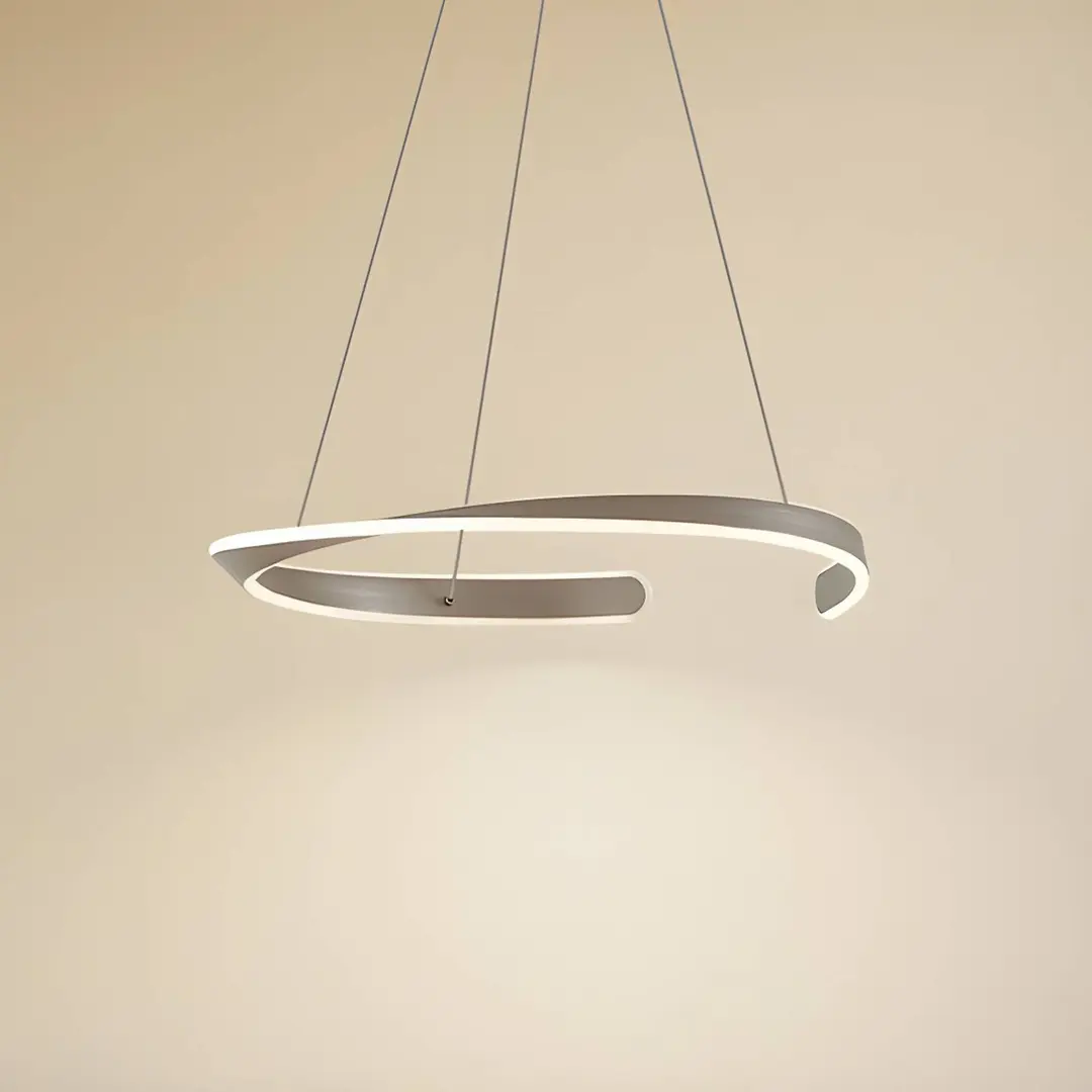 Lucande LED-Hängeleuchte Eloura, silber, Ø58cm, Metall, CCT