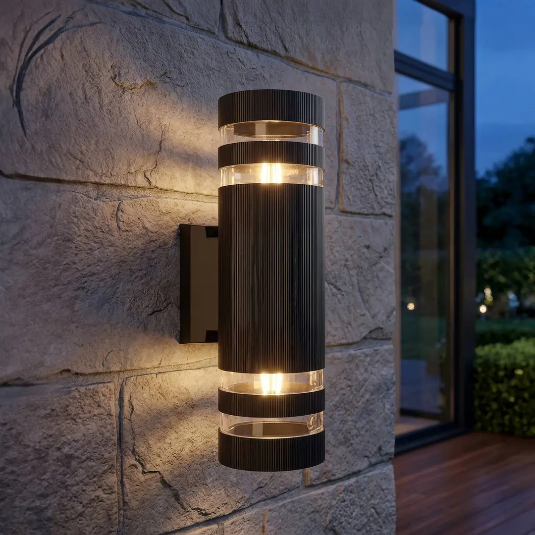 Searchlight Außenwandlampe Toluca up/down schwarz, ABS, Polycarbonat E27