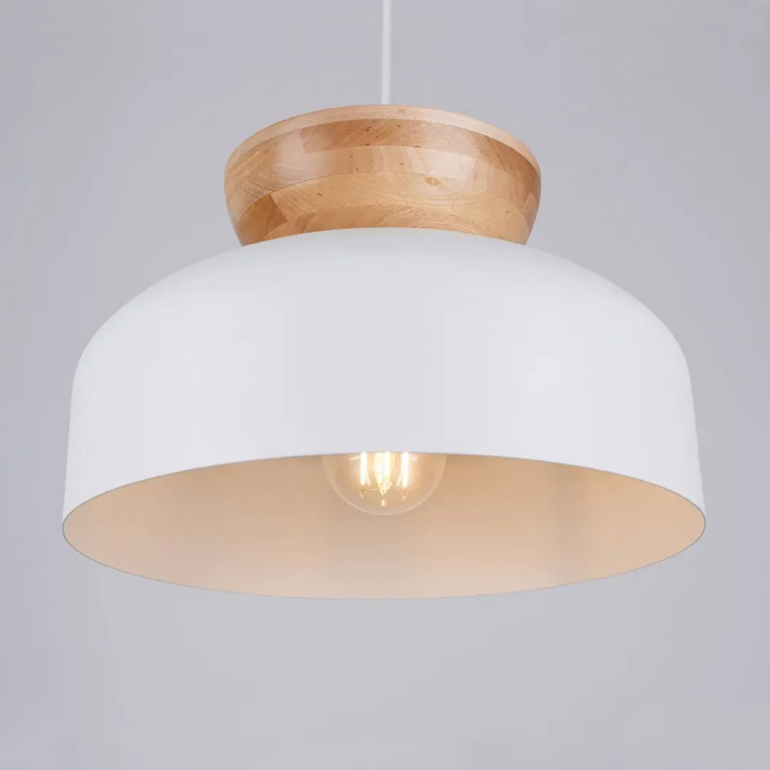 SOLLUX LIGHTING Hängeleuchte Marion, Ø 29,5 cm, Holz, Stahl