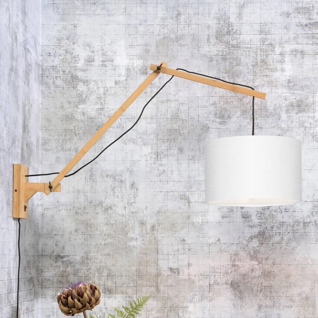 GOOD & MOJO Wandlampe Andes, Ø 32 cm, weiß, verstellbar