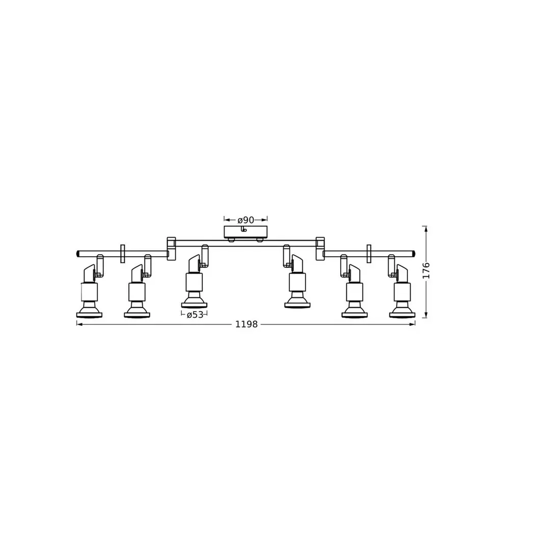 OSRAM Deckenstrahler, weiß, 6-flg., Metall, GU10-LED 927 dim