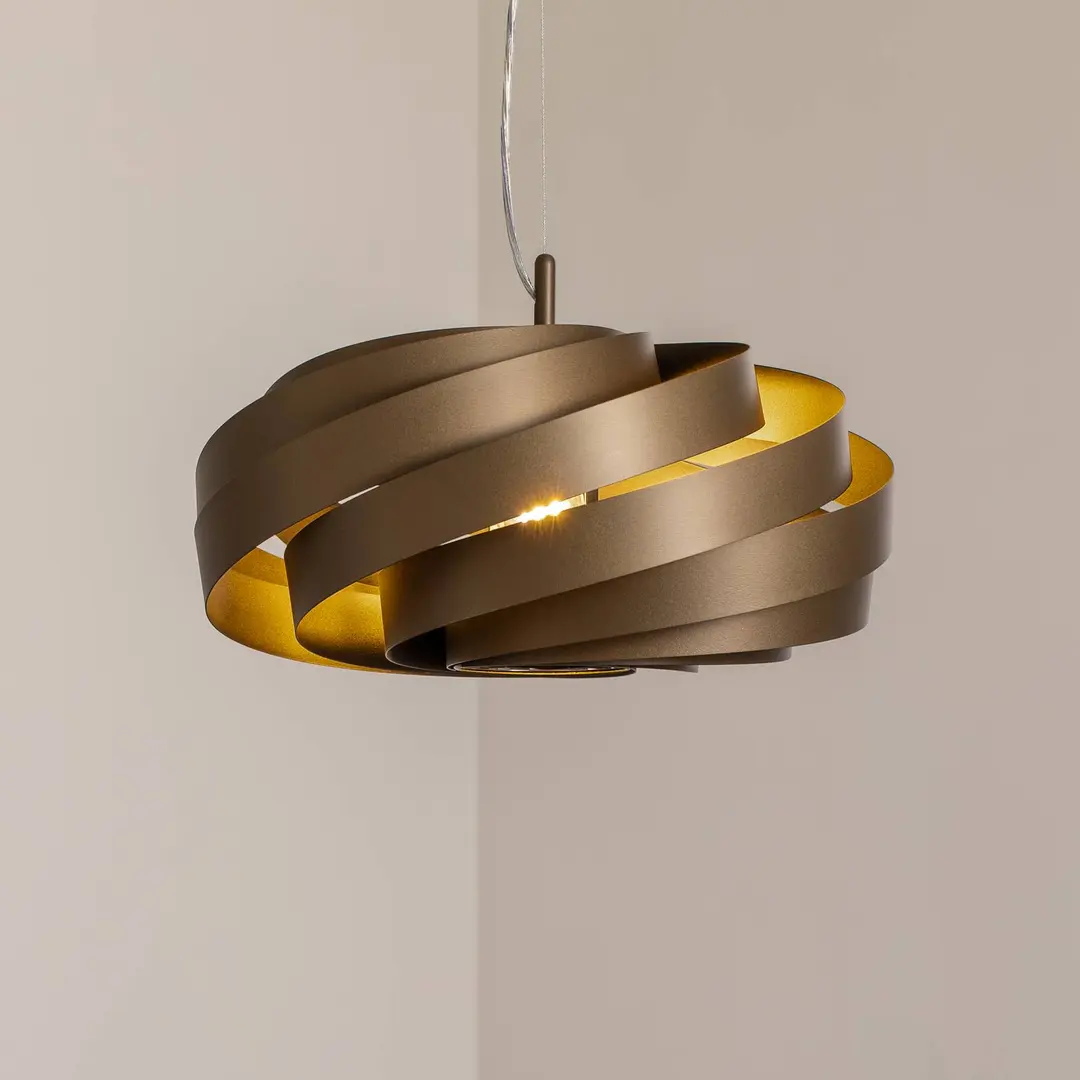 Domiluce Hängeleuchte Vento, kaffeebraun, Ø 50 cm