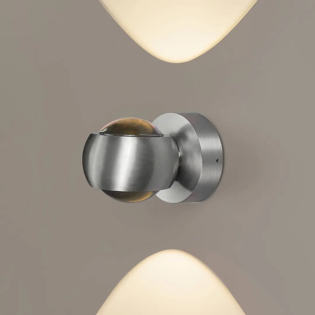 LCD LED-Außenwandleuchte, aluminiumfarben, up&down, CCT, dimmbar