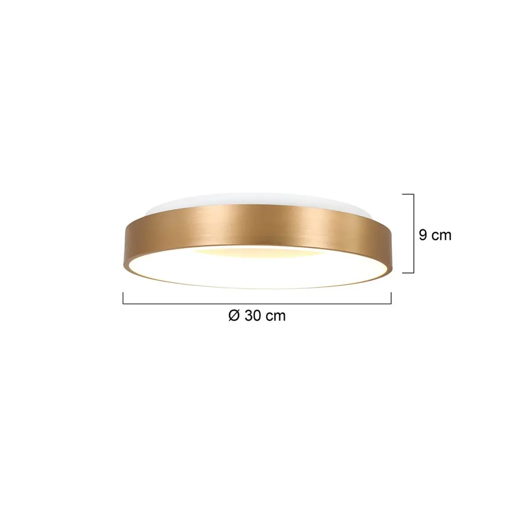 Steinhauer LED-Deckenleuchte Ringlede, 2.700 K, Ø 30 cm, gold, Metall
