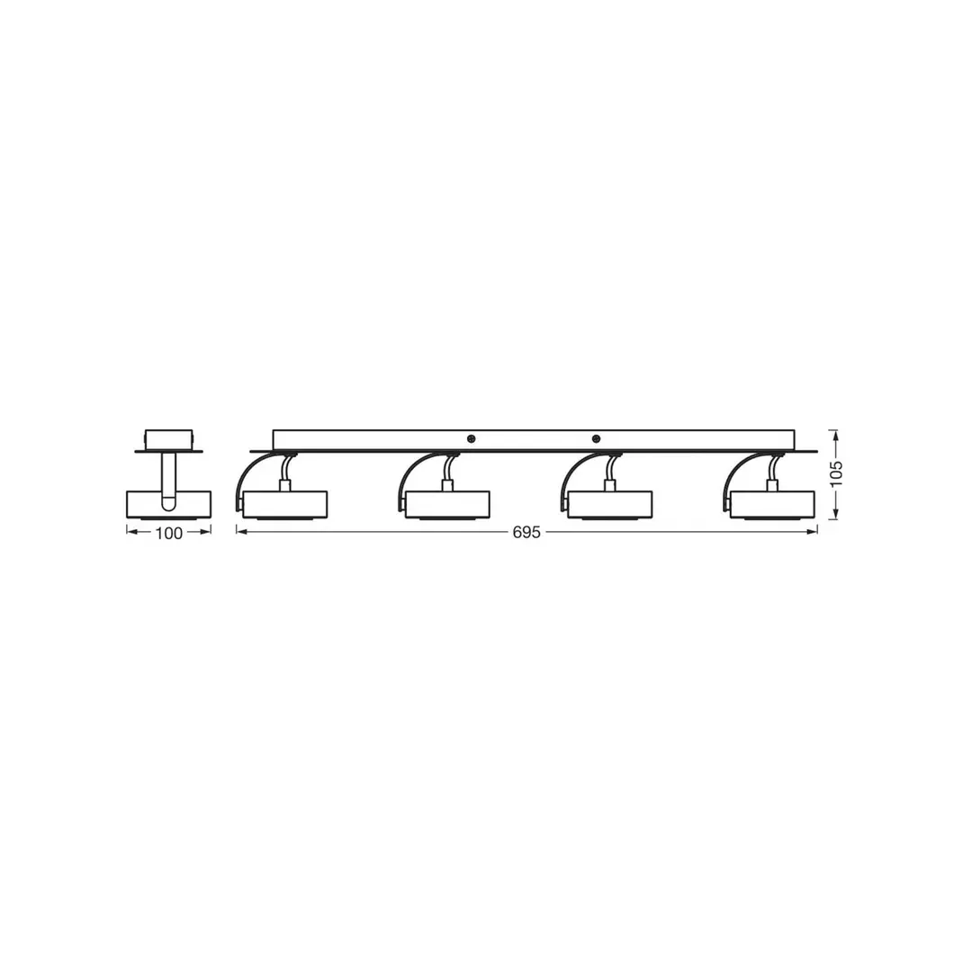 OSRAM LED-Deckenstrahler VENUS, weiß, 4-flg., Metall 3.000 K