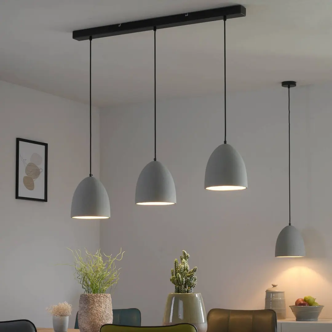 Paul Neuhaus Hängeleuchte Eton, 3.flg., 100 cm, Beton, G9