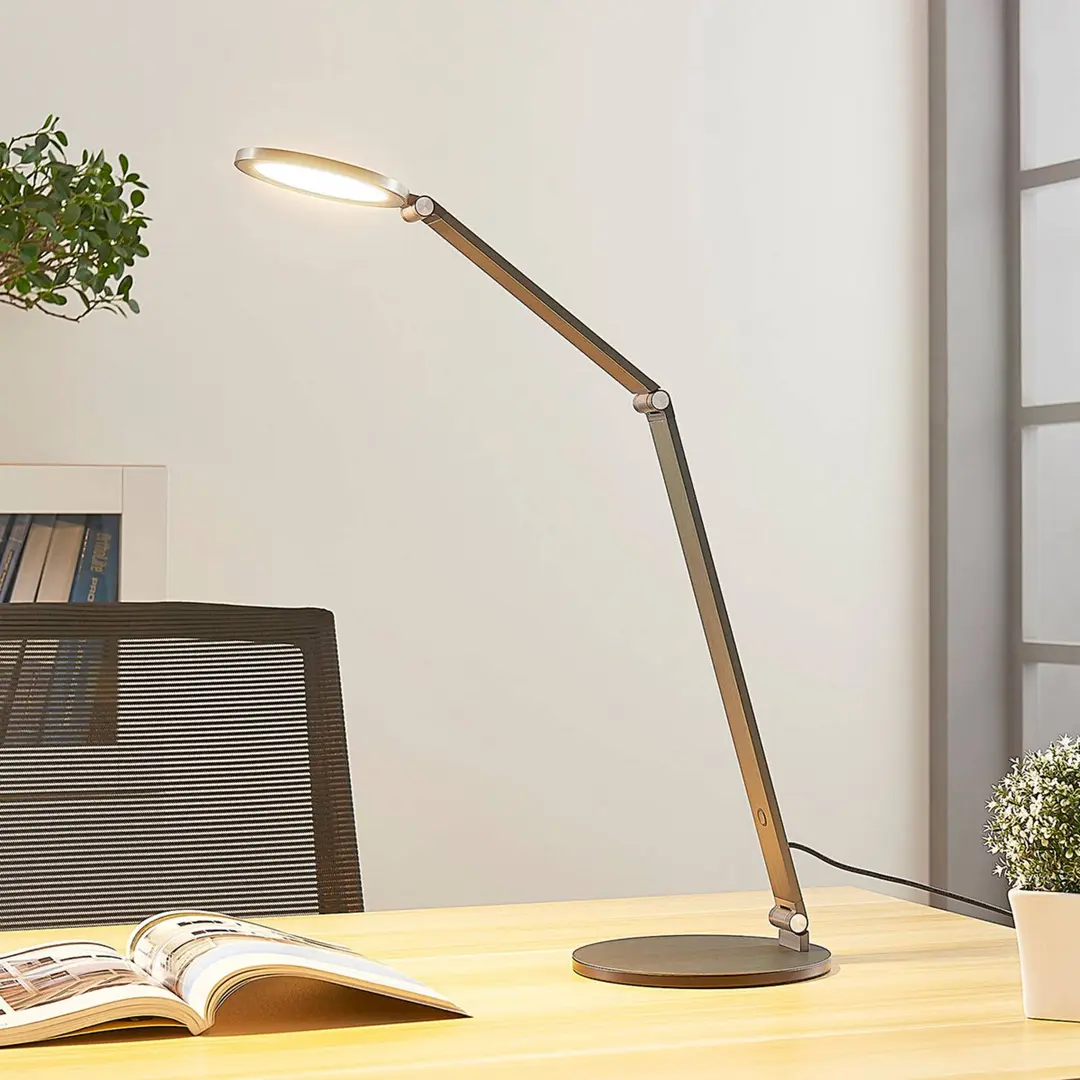 Lucande LED-Schreibtischlampe Mion, 41 cm, rund, dimmbar