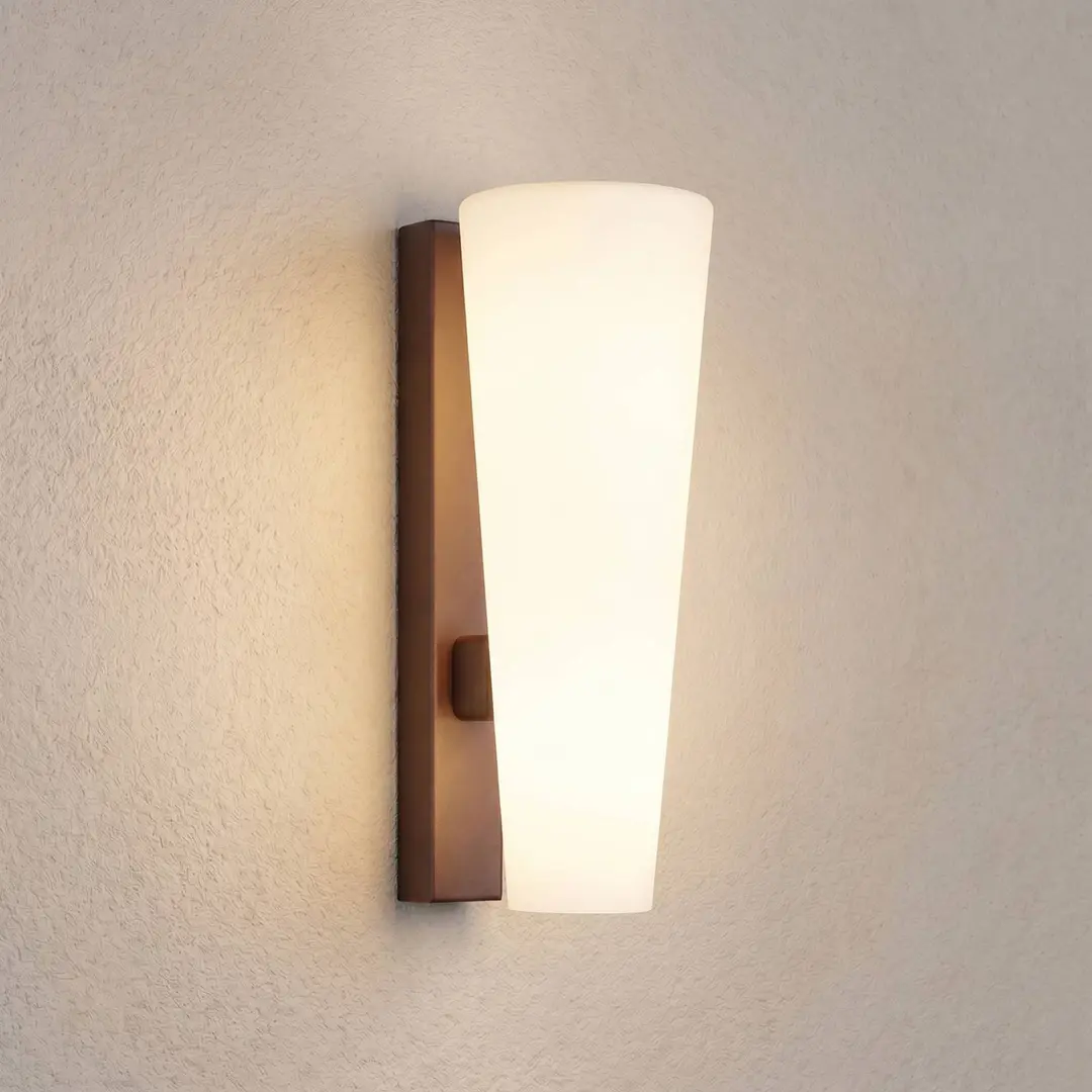 Lucande LED-Außenwandleuchte Jovra, corten, Höhe 32 cm
