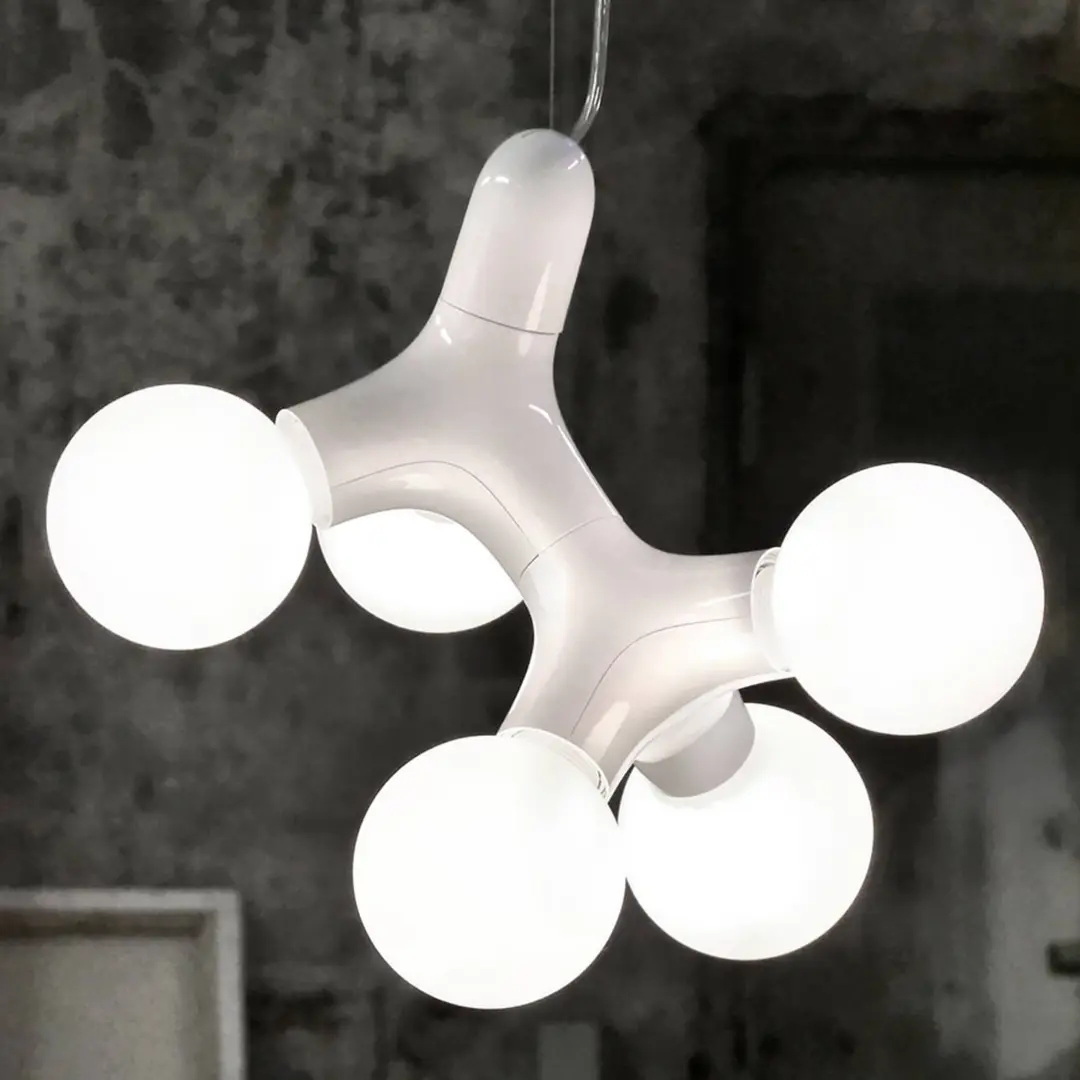 Next DNA Designer-Pendelleuchte DOUBLE-5, weiß