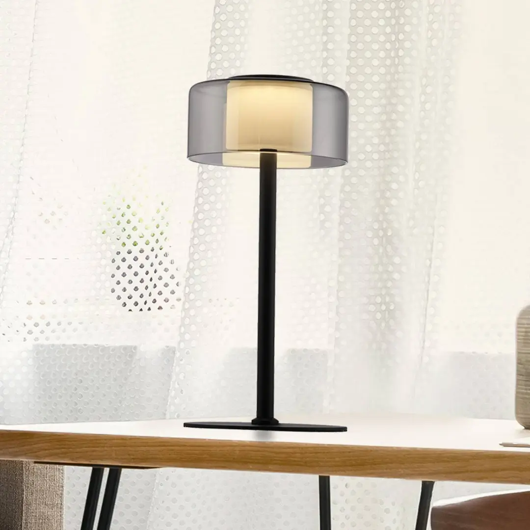 Paul Neuhaus LED-Tischlampe Rika, Glas, 33 cm hoch, dimmbar