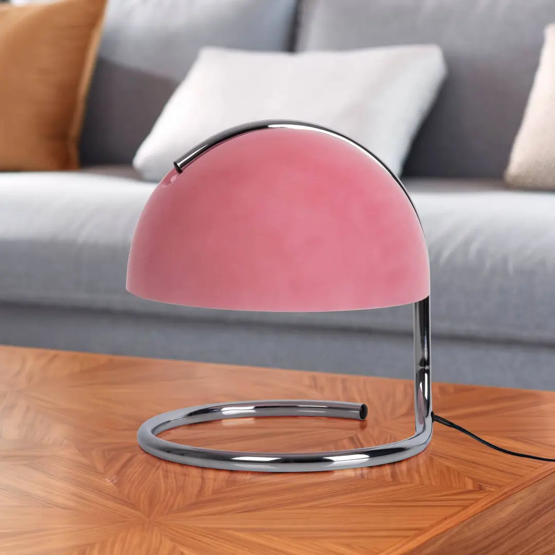 Naeve Leuchten Tischleuchte Burano, rosa, Höhe 25 cm, Glas/Metall, E27