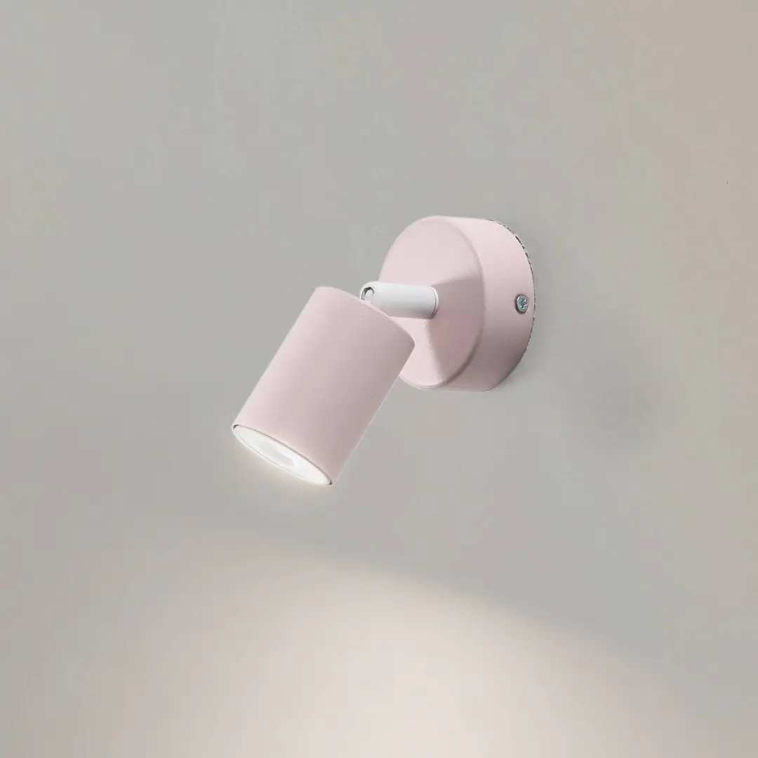 TK Lighting Wandstrahler Livia, rosa, 13 cm, Metall, verstellbar, GU10