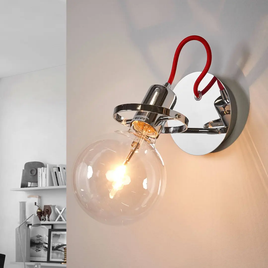 IDEAL LUX Designer-Wandleuchte Radio in Chrom