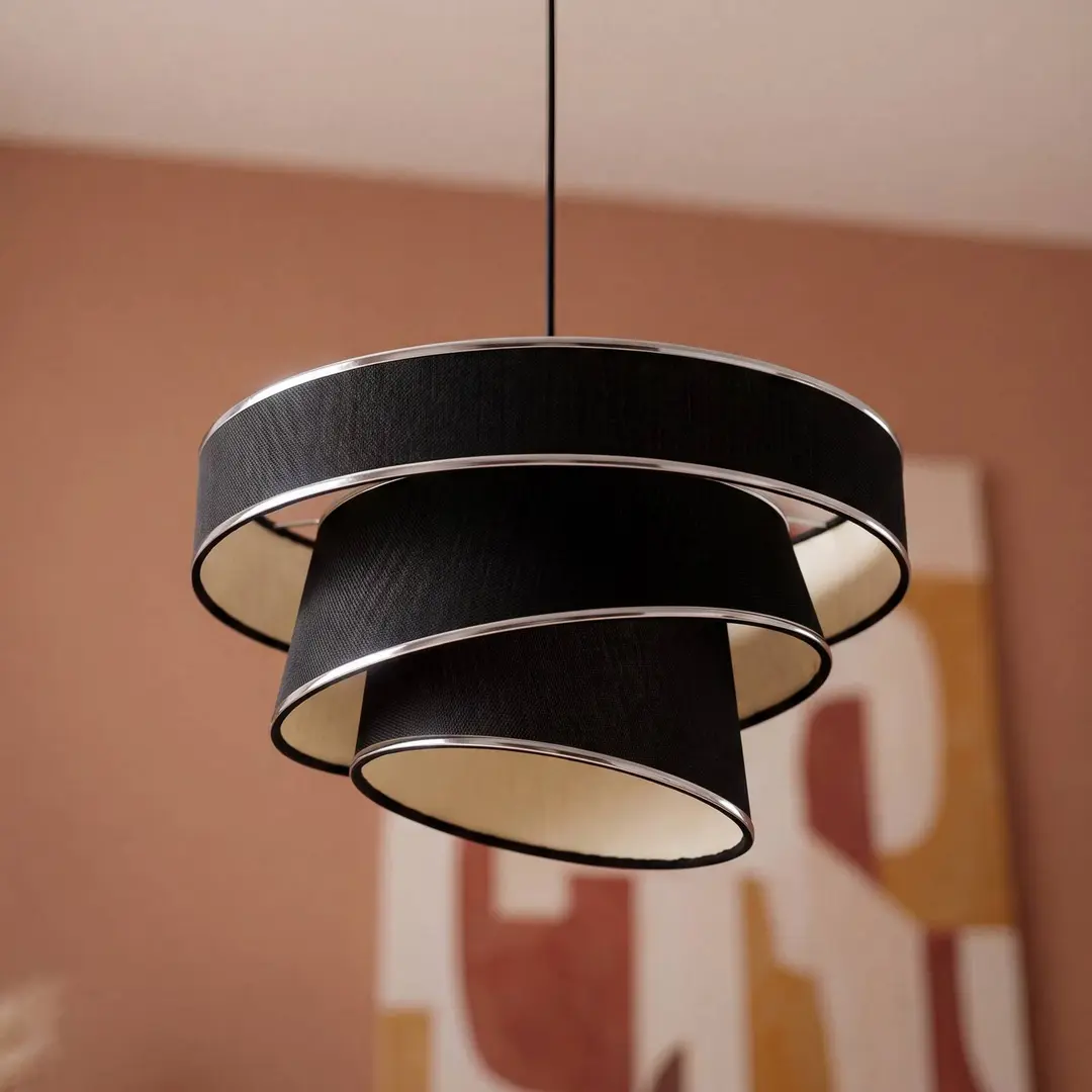 OSRAM Hängeleuchte Decor Glittey, dunkelgrau, Ø 40 cm Textil