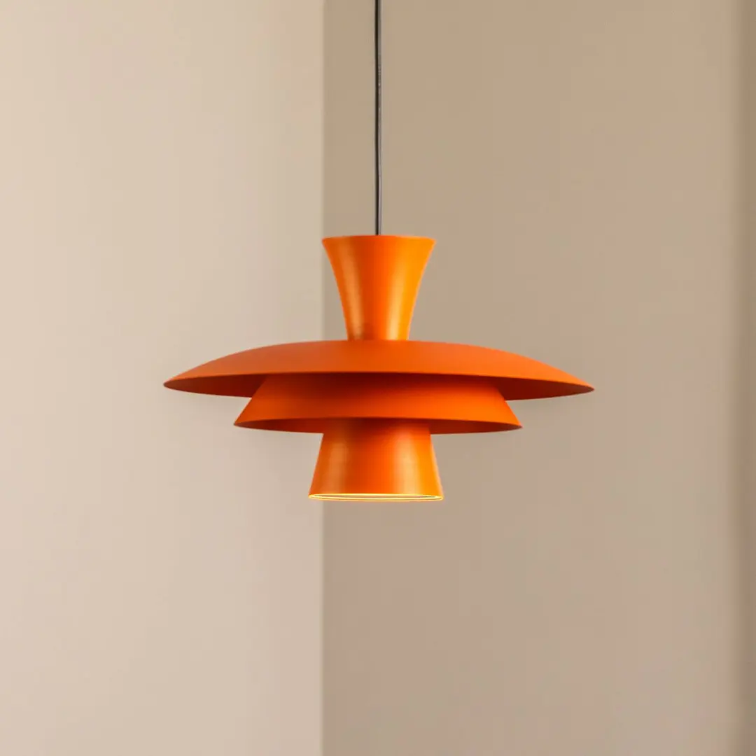Luminex Hängeleuchte Plato, orange, Metall, Ø 38 cm, E27
