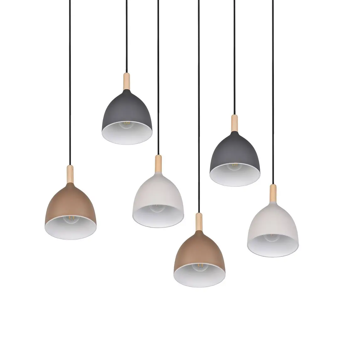 Trio Lighting Pendellampe Jerano, Länge 104 cm, bunt, Metall, 6-flg.