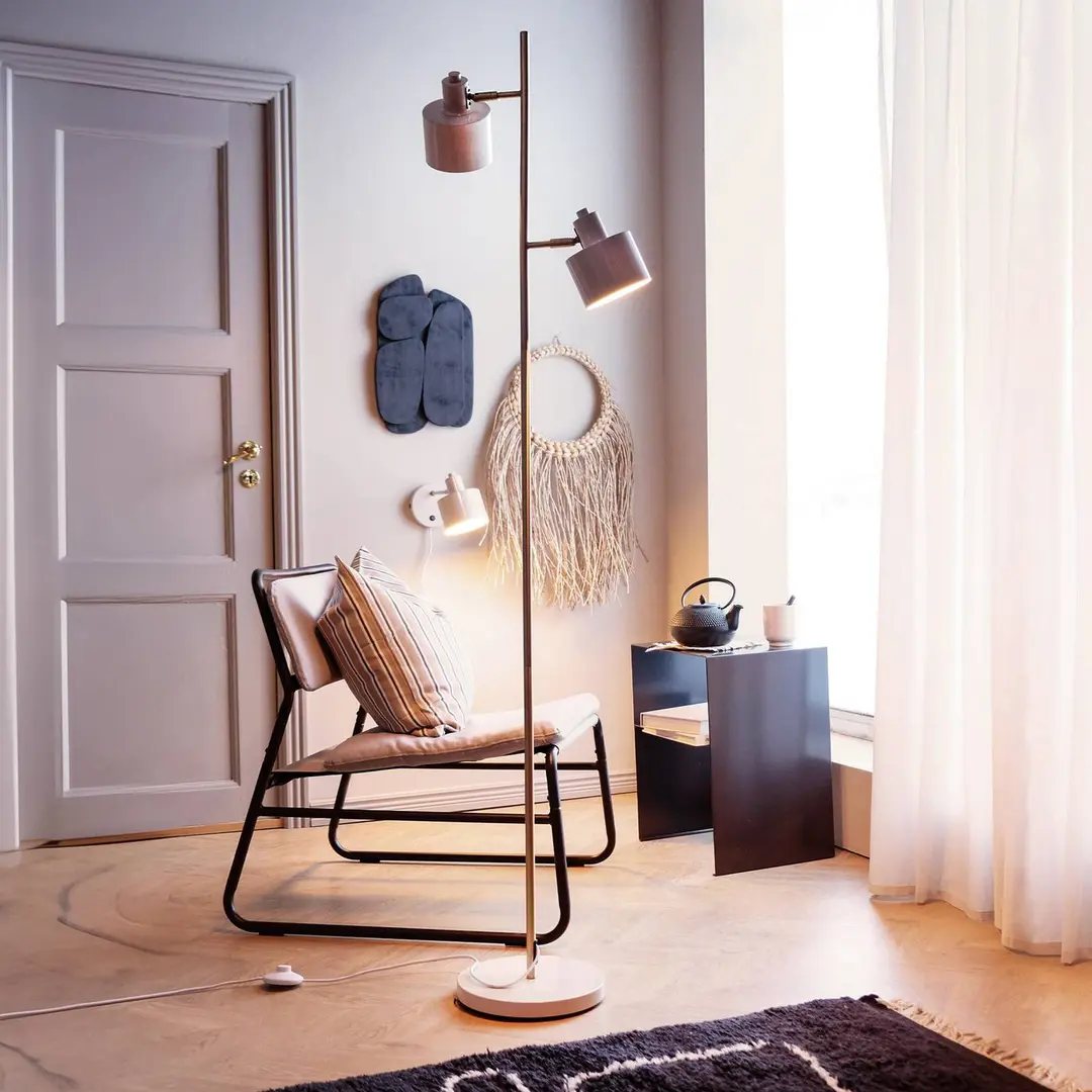 Dyberg Larsen Stehlampe Ocean, beige, Höhe 160 cm, 2-flg.